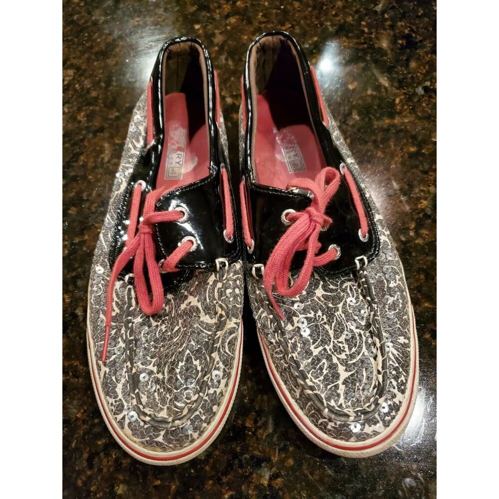 Ladies SPERRY Top Sider Shoes Sequin Size 8.5